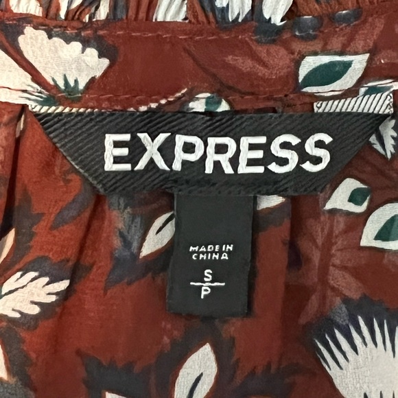 Express Floral Tunic, Gathered Ballerina V-Neck - Picture 4 of 5